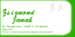 zsigmond janak business card
